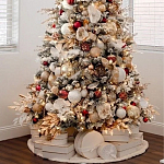 Заснеженная Новогодняя Ель с золотыми листьями и цветами в комплекте варинант исполнения - 3 | Loft Concept в Брянске