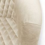 Барный стул со спинкой и подлокотниками на 4-х деревянных ножках Кремовый Велюр Ava Charm варинант исполнения - 4 | Loft Concept в Брянске