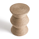 Приставной стол с отделкой из джута Juti D30 см варинант исполнения - 3 | Loft Concept в Брянске