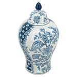 Ваза с крышкой и голубым цветочным рисунком 37 см Blue & White Ornament варинант исполнения - 1 | Loft Concept в Брянске