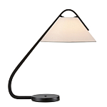 Настольная лампа с черным каркасом и белым тканевым абажуром в форме конуса Stylish Solution варинант исполнения - 3 | Loft Concept в Брянске