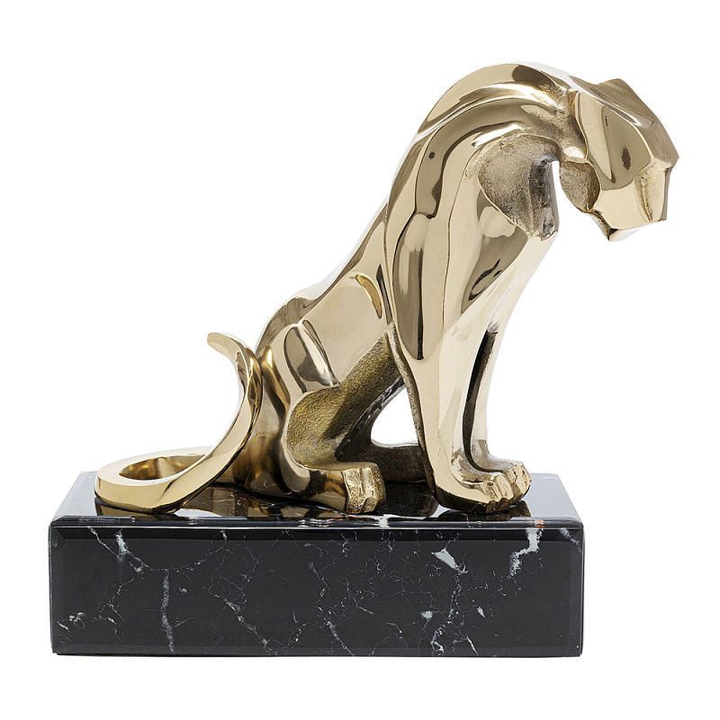 Декоративная фигура Golden Lion Черный Мрамор Nero Глянцевое золото в Брянске | Loft Concept 