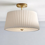 Потолочный светильник с белым плиссированным абажуром Ganglion варинант исполнения - 2 | Loft Concept в Брянске