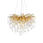 Люстра подвесная с прозрачными стеклянными подвесками в форме капель Диаметр 60 см Droplet Chandelier варинант исполнения - 6 | Loft Concept в Брянске