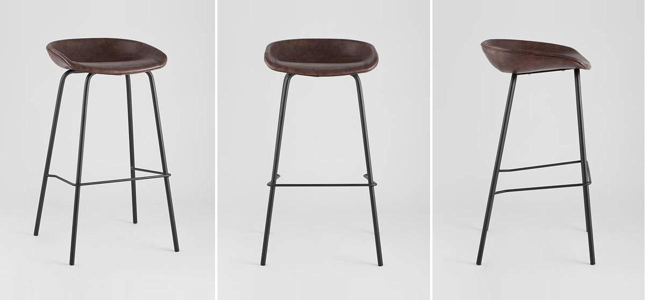 Стул Барный без Спинки Винтажная Коричневыя Экокожа Vendramin Bar Chair Стул Барный без Спинки Винтажная Коричневыя Экокожа Vendramin Bar Chair - Loft-Concept в Брянске