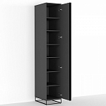 Шкаф-пенал с зеркальной дверцей и фасадом цвета графит Strict Lines варинант исполнения - 3 | Loft Concept в Брянске