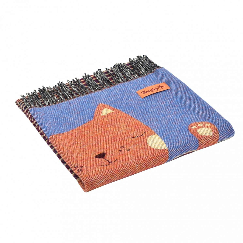 Плед CAT 1 Marzotto Синий Оранжевый в Брянске | Loft Concept 