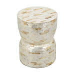 Приставной столик с мозаичным рисунком из раковин устриц Bone Inlay варинант исполнения - 4 | Loft Concept в Брянске