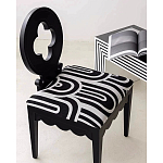 Дизайнерский стул с круглой деревянной спинкой Black and White Clover варинант исполнения - 7 | Loft Concept в Брянске