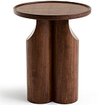 Круглый приставной стол из массива ореха Balu Wooden Side Table варинант исполнения - 2 | Loft Concept в Брянске