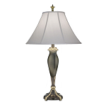 Настольная лампа с белым тканевым абажуром в форме колокола Stiffel варинант исполнения - 1 | Loft Concept в Брянске