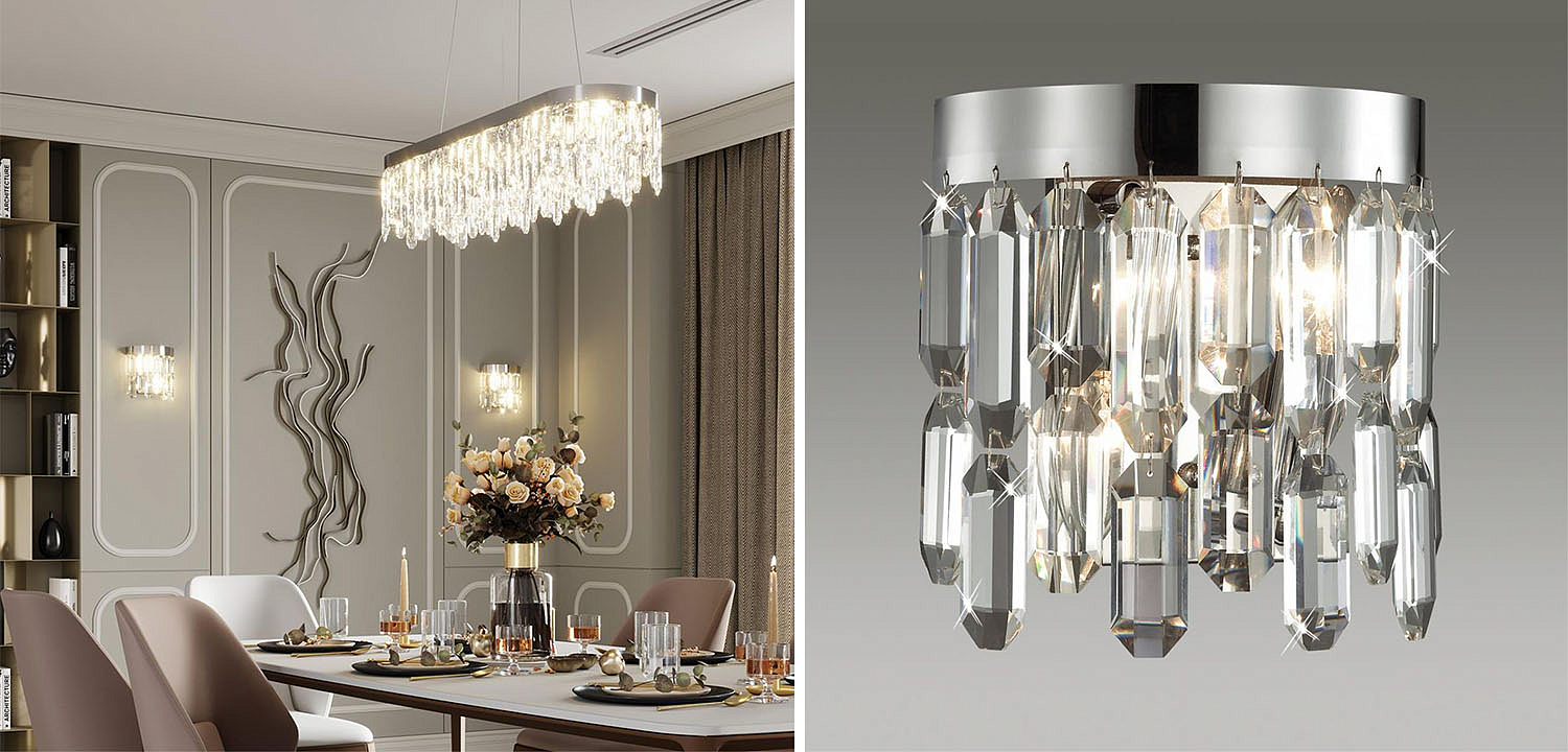 Бра Crystal Polyhedrons Wall Lamp Chrome Бра Crystal Polyhedrons Wall Lamp Chrome - Loft-Concept в Брянске