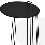 Стол журнальный круглый с серой столешницей из стекла на 4-х черных ножках Gray and Gold Marble варинант исполнения - 3 | Loft Concept в Брянске