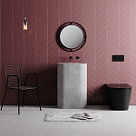 Настенное зеркало круглой формы в черной металлической раме BUBBLE MIRROR BLACK варинант исполнения - 1 | Loft Concept в Брянске