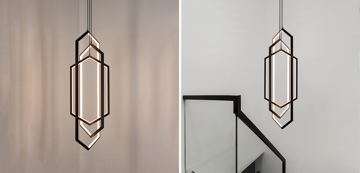Дизайнерский Подвесной Светильник ORBIS Hexagon Geometric Modern Chandelier Studio Endo Black Дизайнерский Подвесной Светильник ORBIS Hexagon Geometric Modern Chandelier Studio Endo Black - Loft-Concept в Брянске