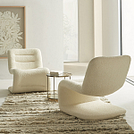 Кресло изогнутое с обивкой из ткани букле Smooth Bend Boucle Chair варинант исполнения - 7 | Loft Concept в Брянске