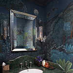 Обои ручная роспись Phuljhari Original colourway on Empire Blue dyed silk варинант исполнения - 1 | Loft Concept в Брянске