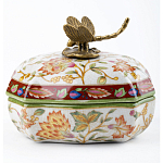 Фарфоровая шкатулка с бронзовой стрекозой Eden Garden варинант исполнения - 2 | Loft Concept в Брянске