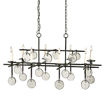 Люстра подвесная с 8-ю лампами и стеклянными круглыми подвесками Currey & Company варинант исполнения - 1 | Loft Concept в Брянске
