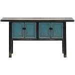 Деревянная консоль в китайском стиле с дверцами голубая Qin Console Table Blue варинант исполнения - 1 | Loft Concept в Брянске