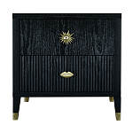 Тумба прикроватная с двумя ящиками Elsa Dreams Black варинант исполнения - 5 | Loft Concept в Брянске