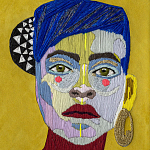 Картина с вышивкой Портрет wall panel People with the yellow ear 1 варинант исполнения - 1 | Loft Concept в Брянске