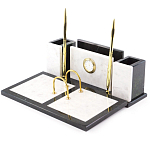 Настольный письменный набор из белого мрамора с часами Marble Accessory варинант исполнения - 2 | Loft Concept в Брянске