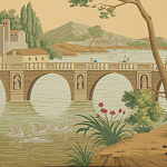 Обои ручная роспись Views of Italy Crepuscule варинант исполнения - 2 | Loft Concept в Брянске