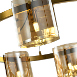 Люстра светодиодная с 8-ю цилиндрическими плафонами янтарного цвета из стекла и стали Andrea Сhandelier Amber варинант исполнения - 4 | Loft Concept в Брянске