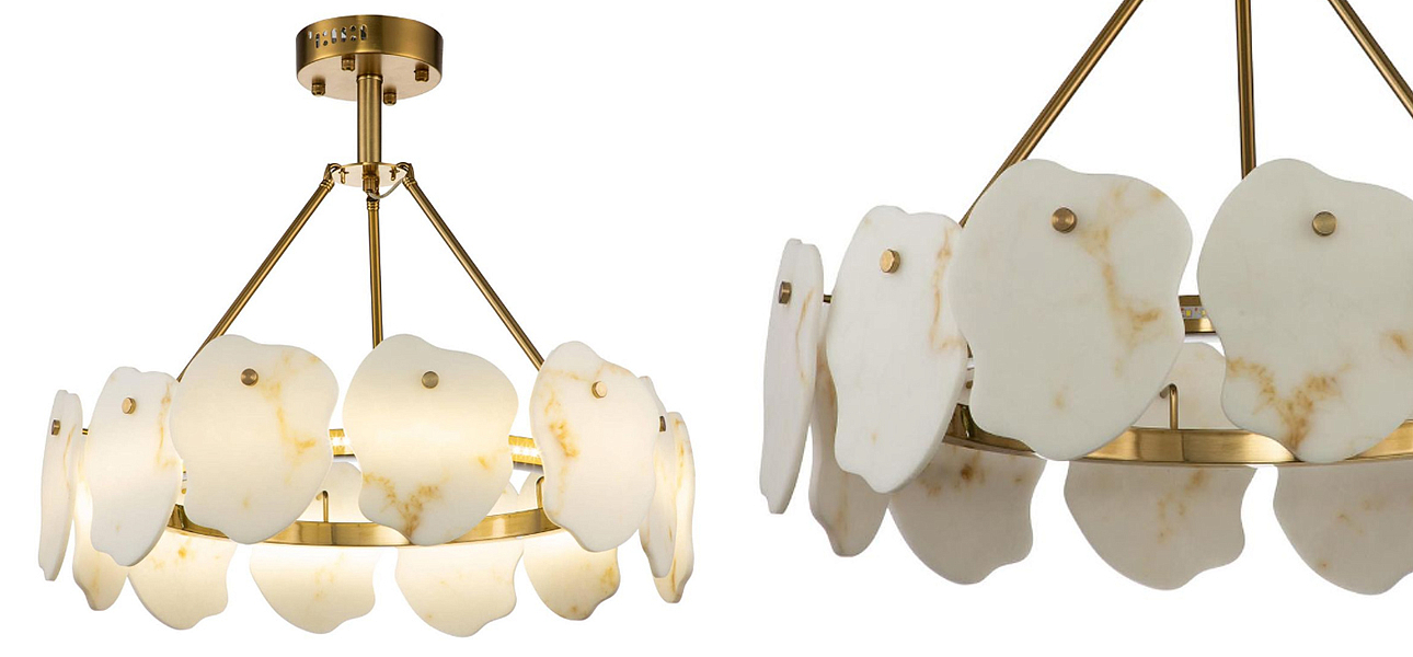 Люстра Мрамор Lucretia Marble Round Chandelier 60 см Люстра Мрамор Lucretia Marble Round Chandelier 60 см - Loft-Concept в Брянске