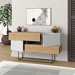 Комод c 2-мя белыми дверцами и 2-мя выдвижными ящиками цвета древесины EROS CONSOLE OAK WHITE варинант исполнения - 2 | Loft Concept в Брянске