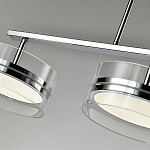 Люстра светодиодная с 4-мя круглыми прозрачными плафонами цилиндрической формы из акрила и стекла с пультом для регулировки света Glass Lamp Chromium варинант исполнения - 3 | Loft Concept в Брянске