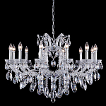 Люстра подвесная с 12-ю лампочками и прозрачными хрустальными подвесками на хромированном основании Crystal lamps варинант исполнения - 1 | Loft Concept в Брянске