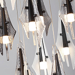 Люстра каскадная с 12-ю рельефными прозрачными плафонами Glass Pod  варинант исполнения - 6 | Loft Concept в Брянске
