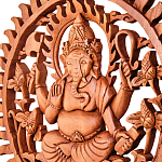 Панно из дерева круглое Ганеша Panel With Animals варинант исполнения - 2 | Loft Concept в Брянске