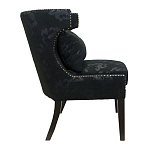 Полукресло с мягкой обивкой из жаккарда на 4-х ножках из массива березы Baroque Armchair black варинант исполнения - 1 | Loft Concept в Брянске