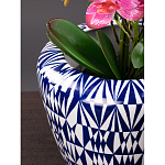Кашпо с орнаментом в сочетании белого и синего цвета Artistic Flowerpot варинант исполнения - 2 | Loft Concept в Брянске