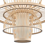 Подвесной светильник фигурный из деревянных прутьев с плафоном из натуральной ткани Light Inside the Cell варинант исполнения - 5 | Loft Concept в Брянске