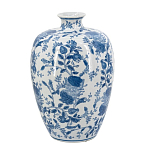 Ваза фарфоровая с узким горлышком и синими цветочными мотивами Independence варинант исполнения - 2 | Loft Concept в Брянске