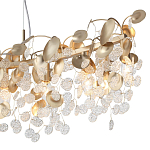 Люстра линейная с подвесками в форме монеток и золотистыми круглыми элементами из металла в виде лепестков FAIRYTREE Light варинант исполнения - 5 | Loft Concept в Брянске