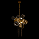 Люстра подвесная со стеклянными плафонами из дымчатого и золотистого с шестью вертикальными подвесками Gilded Mirage  варинант исполнения - 3 | Loft Concept в Брянске