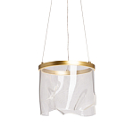 Подвесной светильник цилиндрической формы с прозрачным волнистым плафоном Wave Line варинант исполнения - 1 | Loft Concept в Брянске