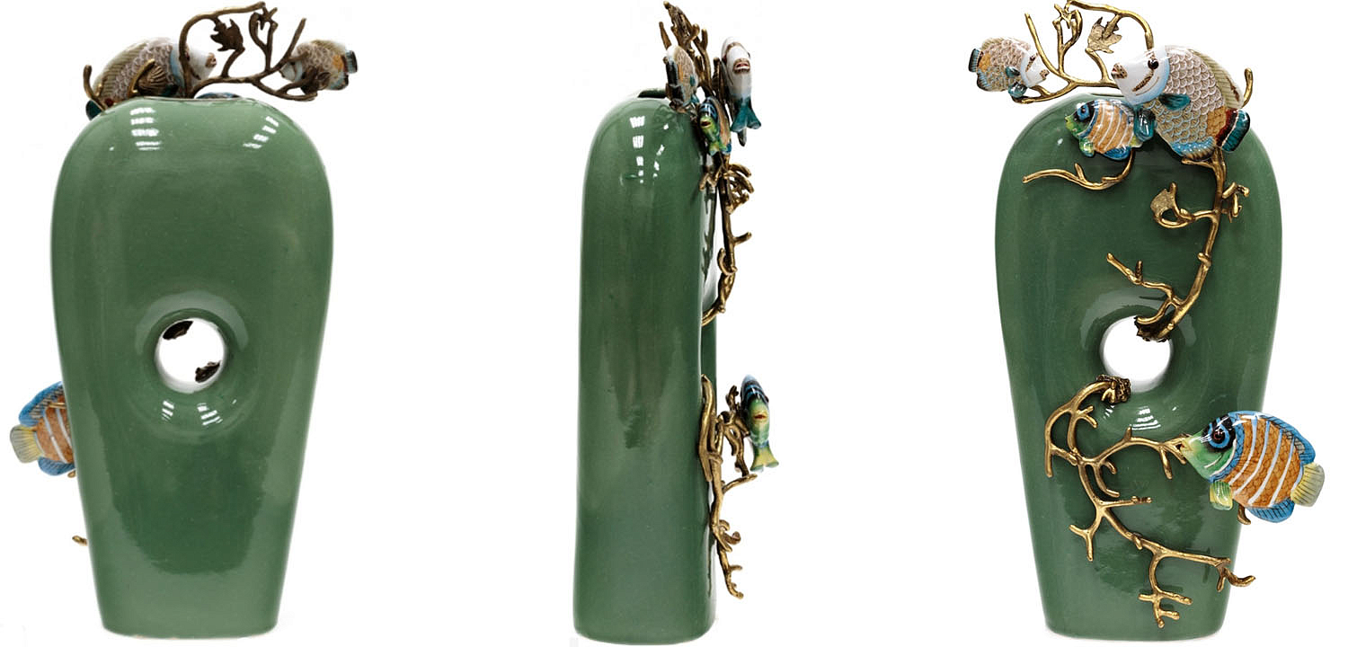 Ваза Colored Fish Vase green Ваза Colored Fish Vase green - Loft-Concept в Брянске