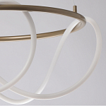 Люстра подвесная круглая золотого цвета с белыми изогнутыми световыми линиями Luke Lampco Tracer Lamp варинант исполнения - 4 | Loft Concept в Брянске