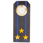 Часы погон подарочные настольные Авиация ВМФ из натурального камня Змеевик Military Clock варинант исполнения - 13 | Loft Concept в Брянске