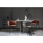 Стул полукруглый мягкий с буклированной обивкой Chair with Boucle Upholstery варинант исполнения - 1 | Loft Concept в Брянске