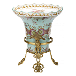 Ваза из голубого фарфора с рисунком птиц и цветов и декоративными элементами Blue Garden варинант исполнения - 2 | Loft Concept в Брянске