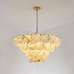 Люстра подвесная четырехъярусная с подвесками в форме дисков Cryptocrystalline Stone варинант исполнения - 5 | Loft Concept в Брянске