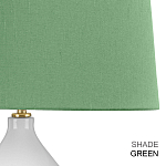 Настольная лампа с белым фигурным основанием на латунном основании и зеленым тканевым конусным абажуром Elstead Lighting варинант исполнения - 6 | Loft Concept в Брянске