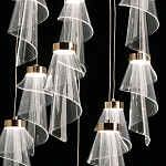 Люстра каскадная с 10-ю прозрачными плафонами Wave Line варинант исполнения - 6 | Loft Concept в Брянске